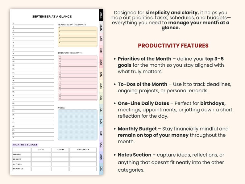 Ultimate Digital Planner Sunday Start for Remarkable Paper Pro Move ...