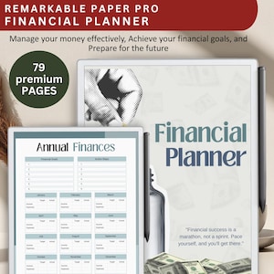 Financial Planner for remarkable paper pro device, budget tracker for remarkable paper pro, digital templates for remarkable paper pro e-ink