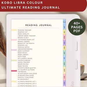 Diario di lettura definitivo per Kobo Libra, registro di lettura con collegamenti ipertestuali a colori, diario di lettura Kobo Libra, diario di lettura Kobo Libra, recensione del diario di lettura Kobo Libra