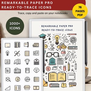 Oltre 1000 icone tracciabili per modelli di Paper Pro eccezionali, diario per Paper Pro eccezionale, forme e icone per il dispositivo Paper Pro eccezionale