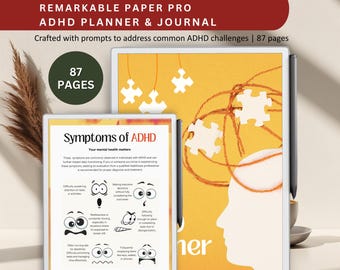 Planificador y diario para el TDAH: Plantillas de productividad para Remarkable Paper Pro (PDF)