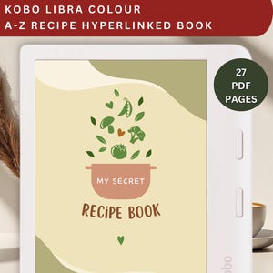 Kobo Libra Color Recipe Book Template: Meal Planner, Food Journal (PDF)