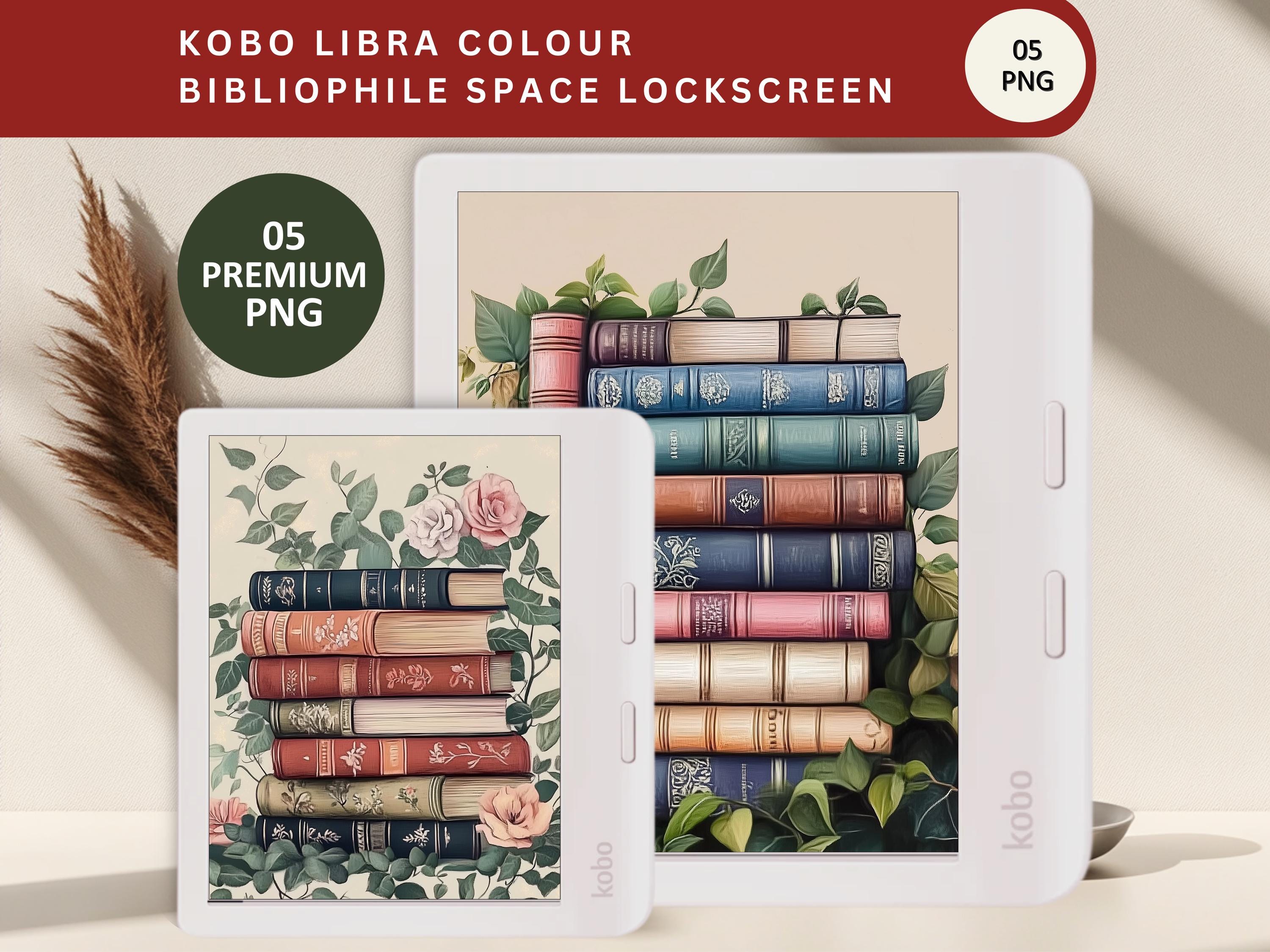 Kobo Libra Color Lock Screens: Digital Screen Savers (PNG Download