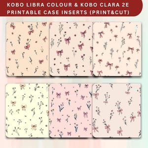 Kobo Libra Color Case Insert: Bow Pattern Clear Cover (PDF Download)