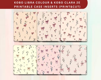 Kobo Libra Color Case Insert: Bow Pattern Clear Cover (PDF Download)