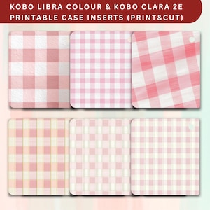 Pink Floral Kobo Cover: Printable Case Insert (Libra Colour/Clara 2E) (PDF Download)