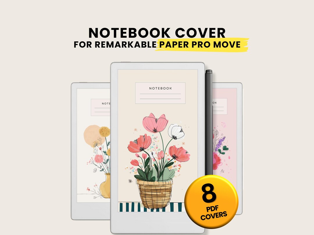 Floral Pattern Notebook Cover Bundle for Remarkable Paper Pro MOVE ...