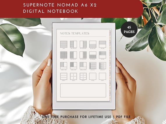 Digital Notebook Supernote A6 X2 Planner, Supernote Templates