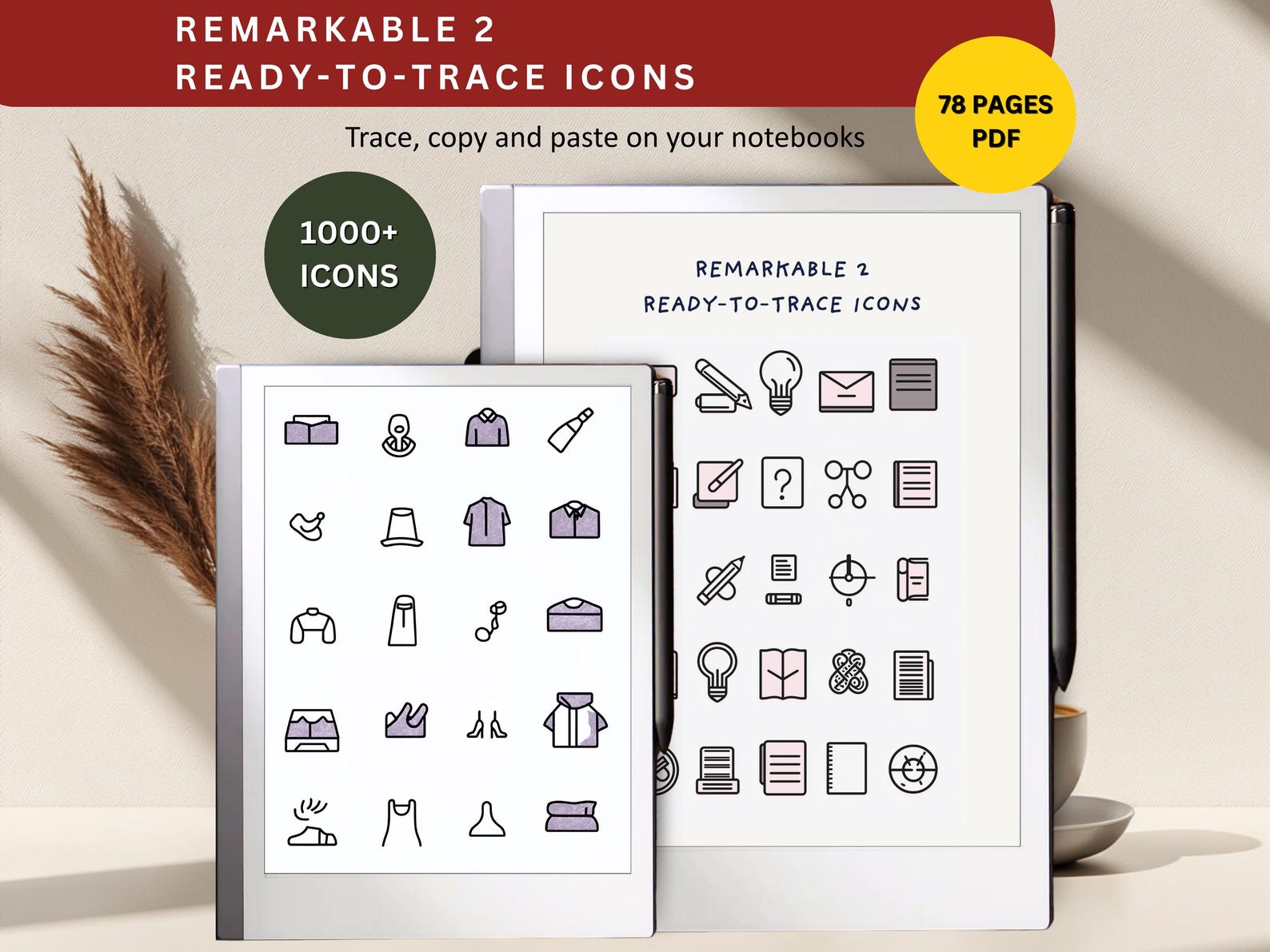 Remarkable Icon Files Remarkable 2 Mind Map Brain Dump Kit: Traceable Icons (PDF) - Etsy