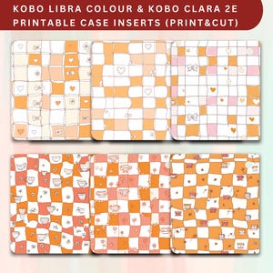 Kobo Libra Color Case Insert: Checkered Floral Pattern (PDF Download)