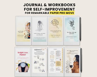 Bundel met bestsellers in de vorm van dagboeken en werkboeken voor het reMarkable Paper Pro Move-apparaat | Collectie voor zelfverbetering en productiviteit