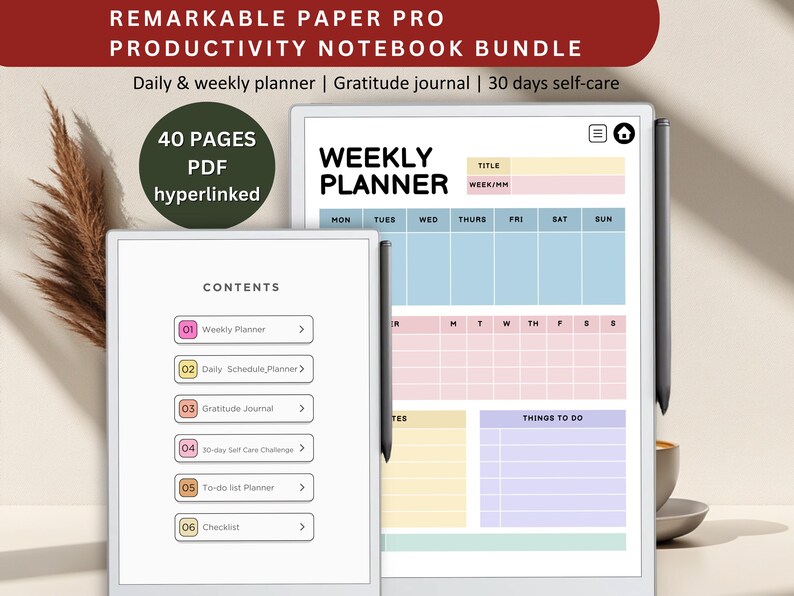 Remarkable Paper Pro Productivity Planner Bundle (digital Download) - Etsy