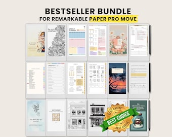 Bestseller Bundle for Remarkable Paper Pro Move ( 19 Templates ) Planners Unlimited Notebooks Coloring Book Notebook Covers and Journals