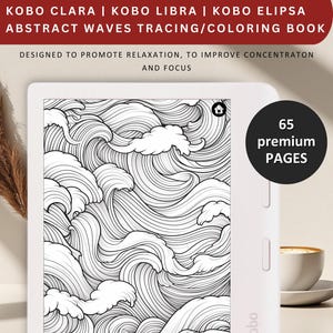 Abstract Wave Tracing Book for Kobo Libra Kobo Clara and Kobo Elipsa, kobo templates, kobo libra bundle, kobo libra color, kobo tracing book
