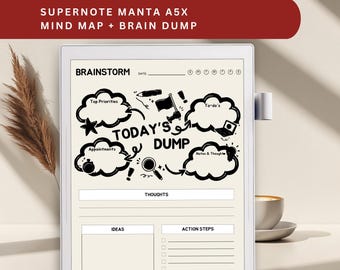 Supernote Mind Map Kit: Brain Dump Planner Templates (PDF)