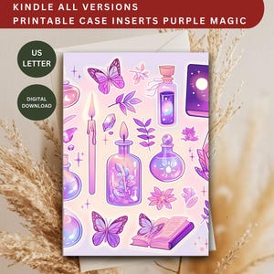 Kindle Clear Hüllen-Einsatz: Purple Magic Stickers, US Letter (PDF-Muster)