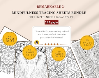Remarkable 2 Tracing Book Bundle: 165 Mindfulness Pages (PDF)