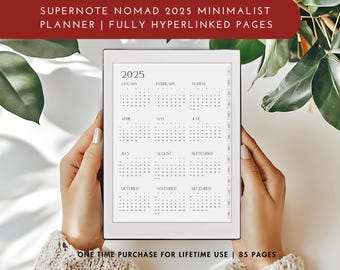 Planificador minimalista Supernote 2025: semanal y diario (descarga en PDF)