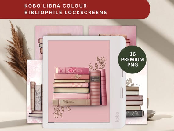 Kobo Libra Color Lock Screens: Digital Screen Savers (PNG Download