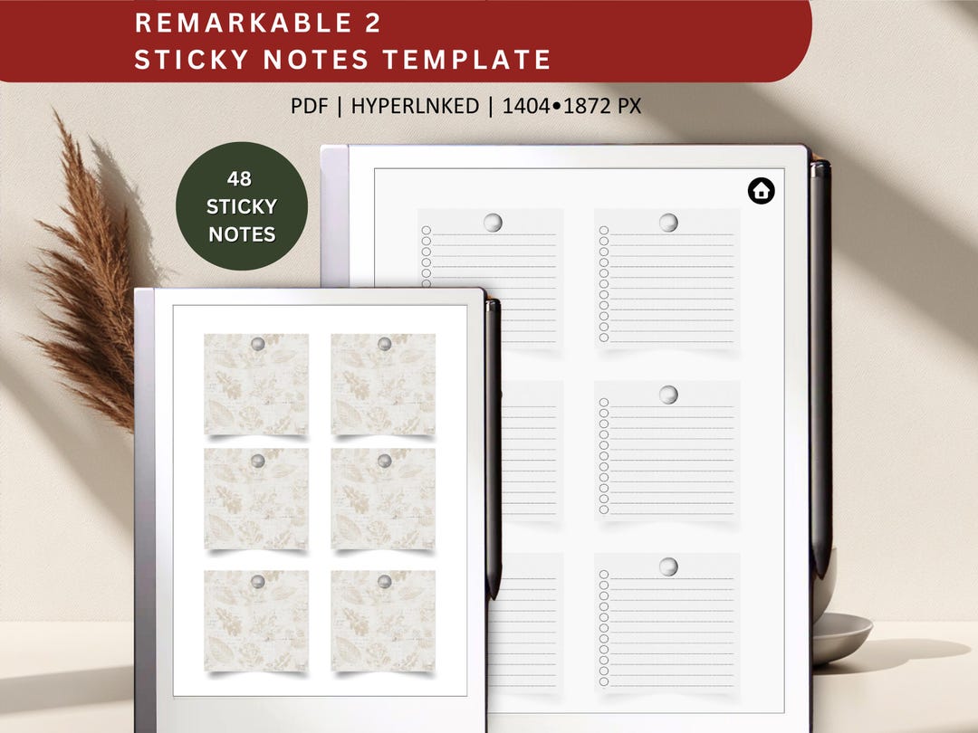 Sticky Notes Templates for Remarkable 2 | Sticker Note E-ink | Notebook ...