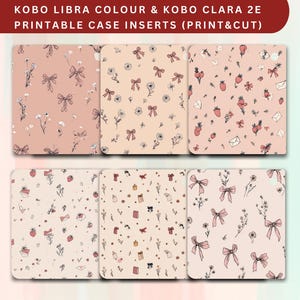Kobo Libra Color Case Insert: Vintage Bow Pattern (PDF Download)