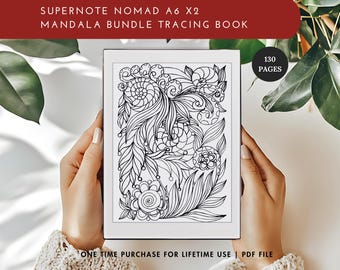 Libro de trazado de mandalas para Supernote A6X: 130 páginas (descarga en PDF)
