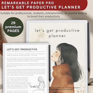Remarkable Paper Pro Productivity Planner: 29-Page Journal Templates (Digital Download)