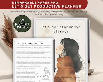 Planificador de productividad Remarkable Paper Pro: Plantillas de diario de 29 páginas (Descarga digital)