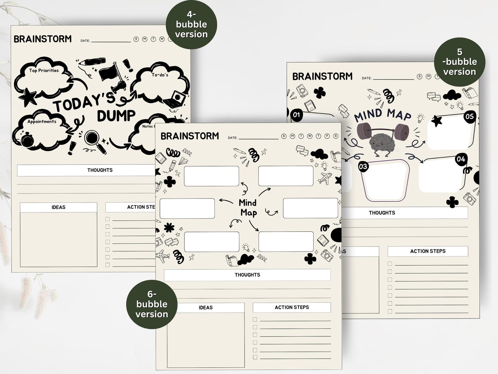 Supernote Map Template Supernote Mind Map Kit: Brain Dump Planner Templates (PDF) - Etsy