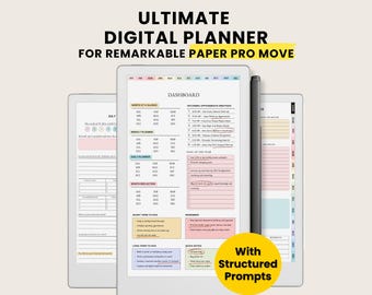 Ultimate Digital Planner Sunday Start for Remarkable Paper Pro Move ( Hyperlinked PDF Digital Download)