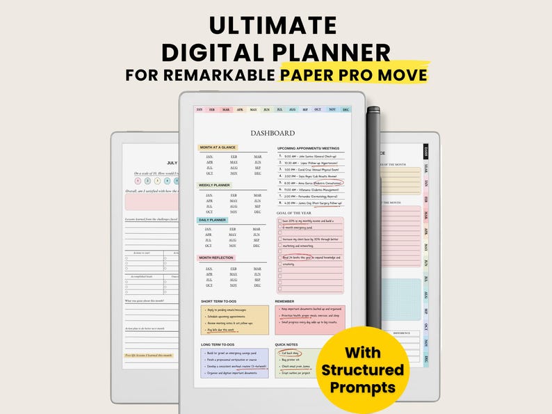 Ultimate Digital Planner Sunday Start for Remarkable Paper Pro Move ...