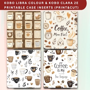 Kobo Coffee Cover: Printable Cardstock Case Insert (PDF Download)