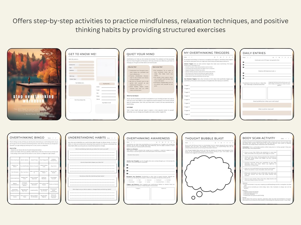 Supernote Stop Overthinking Workbook: A5X A6X Template (PDF) - Etsy