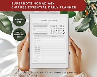 Supernote A6X デイリープランナー：生産性タスクトラッカー（PDF）