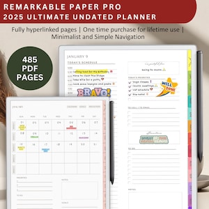 2025 Planner for remarkable paper pro, undated planner for remarkable device, simple planner for remarkable paper pro e-ink tablet