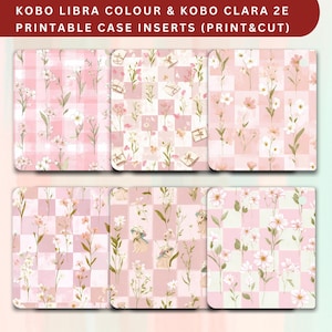 Kobo Libra Colour Kobo Clara Pink Printable Cardstock Clear Case Insert, Kobo Pink Cover, Coquette Back Cover, Kobo Printable Case cover