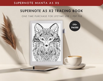 Cuaderno de calco Supernote A5 x2: Citas de mandalas y animales (Descarga PDF)