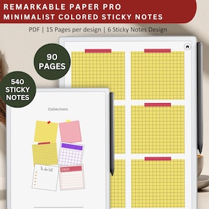 Remarkable Paper Pro Sticky Notes: Minimalist Colored Planner (PDF)