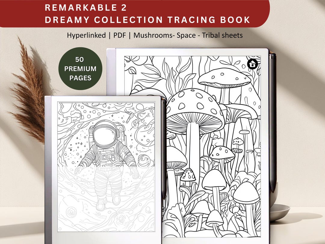 Dreamy Collection Tracing Book for Remarkable 2 | Mindfulness Trace for ...