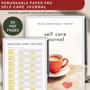 Self Care Journal for Remarkable Paper Pro: Skincare & Wellness (50 Pages) (PDF)