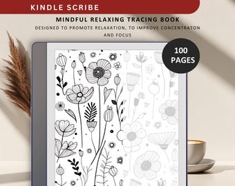 Bundle of Doodle Coloring Tracing Book for Kindle Scribe Colorsoft and Paperwhite, kindle templates, kindle tracing book, kindle scribe eink