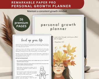 Planificador de Crecimiento Personal para Remarkable Paper Pro (Descarga Digital)