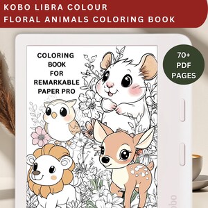 Kobo Libra Colouring Book: Floral & Animal Templates (PDF Download, 70+ Pages