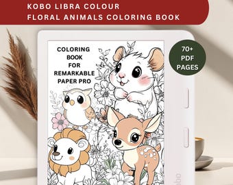 Kobo Libra Colouring Book: Floral & Animal Templates (PDF Download, 70+ Pages
