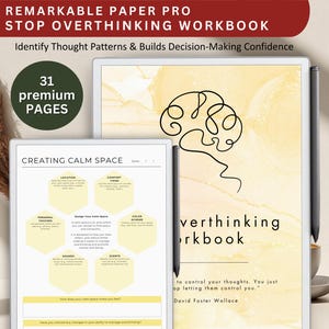 Quaderno di lavoro Stop Overthinking per professionisti della carta eccezionale, modelli di diario per dispositivi professionali della carta eccezionale, regalo per professionisti della carta eccezionale