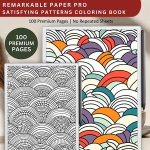 Coloring Book for remarkable paper pro, mindfulness gift for remarkable pro device, templates for remarkable paper pro e-ink tablet device