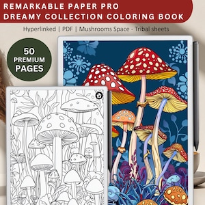 Dreamy Coloring Book for remarkable Paper Pro, color template for remarkable, templates for remarkable paper pro, gift for remarkable device