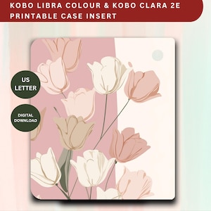 Floral Pink Kobo Case Insert: Kobo Libra Colour & Clara 2E (Digital Download)
