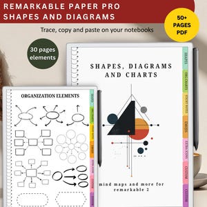 Forme e diagrammi per il dispositivo Remarkable Paper Pro, diario digitale per Remarkable Paper Pro, modello per tablet eink Remarkable Paper Pro