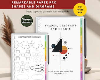 TRACE Shapes and Diagrams for remarkable paper pro device, digital journal for paper pro, template for remarkable paper pro eink tablet